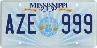 MS license plate AZE999