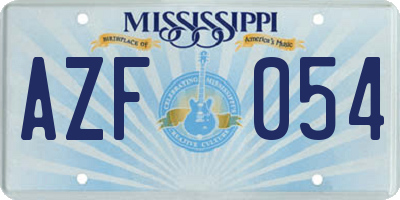 MS license plate AZF054