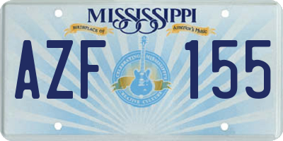 MS license plate AZF155