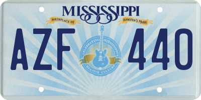 MS license plate AZF440