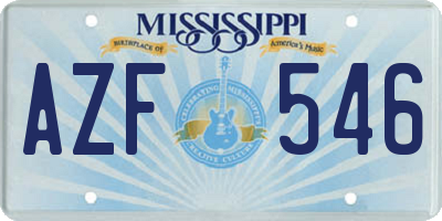 MS license plate AZF546