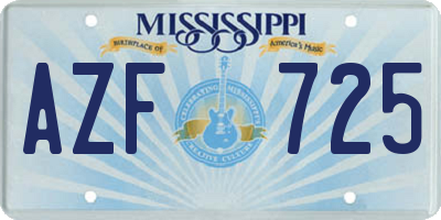 MS license plate AZF725