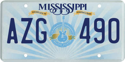 MS license plate AZG490