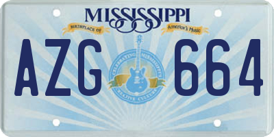 MS license plate AZG664