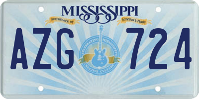 MS license plate AZG724