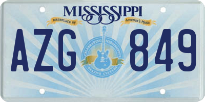 MS license plate AZG849