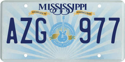 MS license plate AZG977