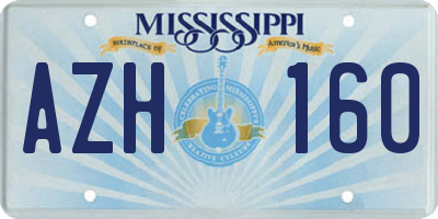 MS license plate AZH160