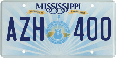 MS license plate AZH400