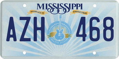MS license plate AZH468
