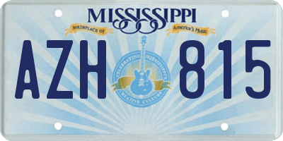 MS license plate AZH815