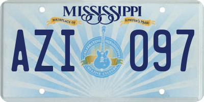 MS license plate AZI097