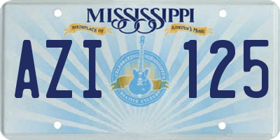 MS license plate AZI125