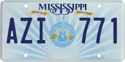 MS license plate AZI771