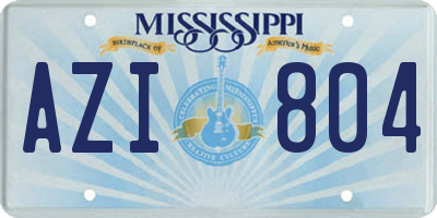 MS license plate AZI804
