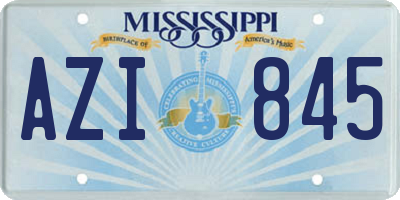 MS license plate AZI845