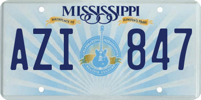 MS license plate AZI847