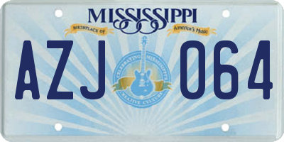 MS license plate AZJ064