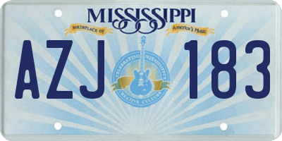 MS license plate AZJ183