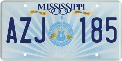 MS license plate AZJ185