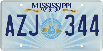 MS license plate AZJ344