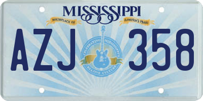 MS license plate AZJ358