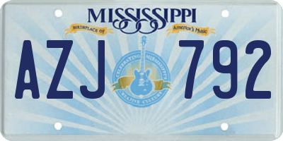 MS license plate AZJ792