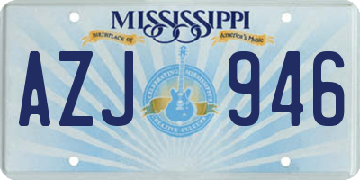 MS license plate AZJ946
