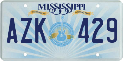 MS license plate AZK429