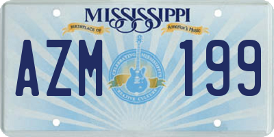 MS license plate AZM199
