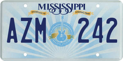 MS license plate AZM242