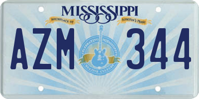 MS license plate AZM344