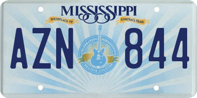 MS license plate AZN844