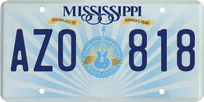 MS license plate AZO818