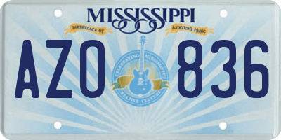 MS license plate AZO836