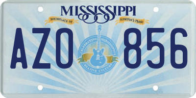 MS license plate AZO856