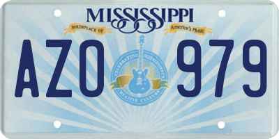 MS license plate AZO979