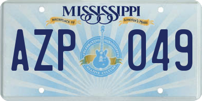 MS license plate AZP049