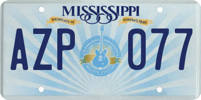 MS license plate AZP077