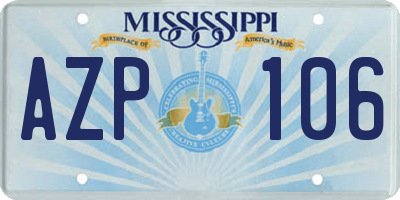 MS license plate AZP106