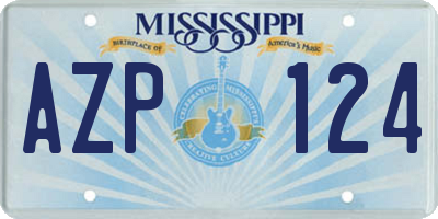 MS license plate AZP124