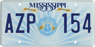 MS license plate AZP154