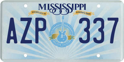 MS license plate AZP337