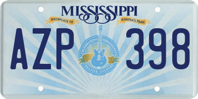MS license plate AZP398