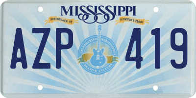 MS license plate AZP419