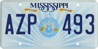 MS license plate AZP493