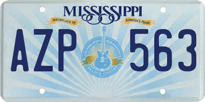 MS license plate AZP563