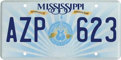 MS license plate AZP623