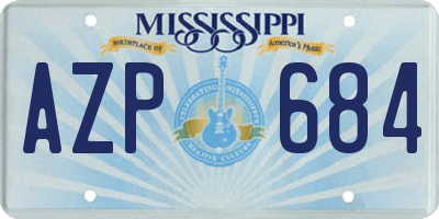MS license plate AZP684
