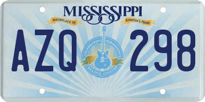 MS license plate AZQ298
